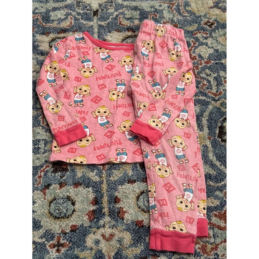 Cocomelon Pajama Set Girls 5T Pink JJ Playtime Print Cotton Sleepwear